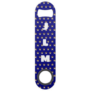 Monogram USA Goud en Blauw Sterontwerp Speed Flessenopener
