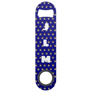 Monogram USA Goud en Blauw Sterontwerp Speed Flessenopener