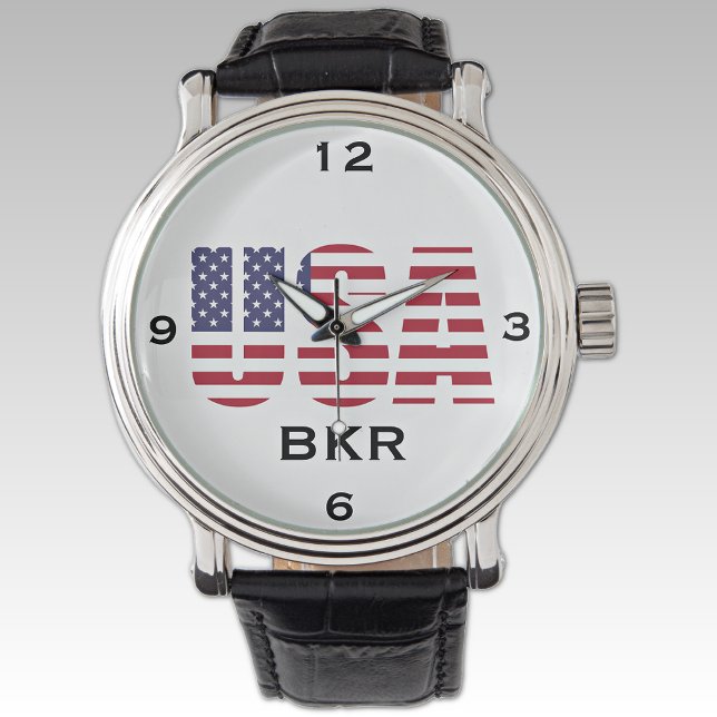 Monogram USA  Zwart Lederen Horloge (Creator heeft geüpload)