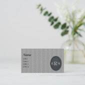 Monogram Uw Beginletters Zwart En Zilver Visitekaartje (Staand voorkant)