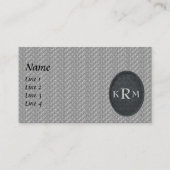 Monogram Uw Beginletters Zwart En Zilver Visitekaartje (Voorkant)