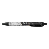 Monogram Uw Brief Pen Gift Zwart Wit Marmer (Bodem)