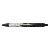 Monogram Uw Brief Pen Gift Zwart Wit Marmer (Achterkant)