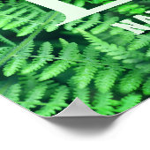 Monogram Uw Initiaal Groene Varens Gepersonaliseer Poster (Hoek)