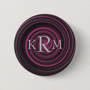 Monogram Uw Initialen Pruim Draai Gepersonaliseerd Ronde Button 5,7 Cm