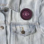 Monogram Uw Initialen Pruim Draai Gepersonaliseerd Ronde Button 5,7 Cm (In situ)
