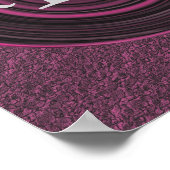 Monogram Uw Initialen Pruim Swirls Persoonlijk Poster (Hoek)