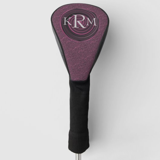 Monogram Uw Initialen Pruimswirls Gepersonaliseerd Golfheadcover (Voorkant)