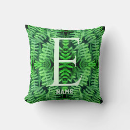 Monogram Uw Initiële Groene Varens Gepersonaliseer Kussen
