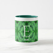 Monogram Uw Initiële Groene Varens Gepersonaliseer Mok (Midden)