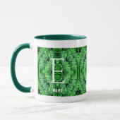 Monogram Uw Initiële Groene Varens Gepersonaliseer Mok (Links)
