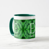 Monogram Uw Initiële Groene Varens Gepersonaliseer Mok (Voorkant links)