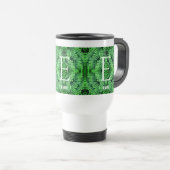 Monogram Uw Initiële Groene Varens Gepersonaliseer Reisbeker (Voorkant rechts)