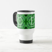 Monogram Uw Initiële Groene Varens Gepersonaliseer Reisbeker (Voorkant links)