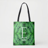 Monogram Uw Initiële Groene Varens Gepersonaliseer Tote Bag (Voorkant)