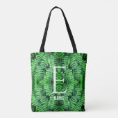 Monogram Uw Initiële Groene Varens Gepersonaliseer Tote Bag (Achterkant)