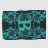 Monogram Uw Initiële Lily Kunst Persoonlijk Golfhanddoek (Horizontaal)
