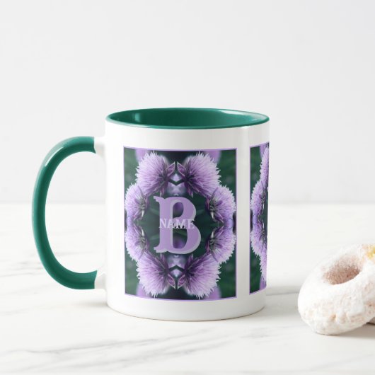 Monogram Uw Initiële Naam Allium Gepersonaliseerd Mok (Met donut)