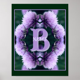Monogram Uw Initiële Naam Allium Gepersonaliseerd Poster