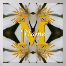 Monogram Uw Initiële Naam Bloemige Gepersonaliseer Poster