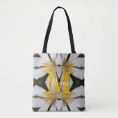 Monogram Uw Initiële Naam Bloemige Gepersonaliseer Tote Bag (Voorkant)