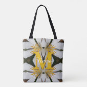 Monogram Uw Initiële Naam Bloemige Gepersonaliseer Tote Bag (Achterkant)