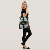 Monogram Uw Initiële Naam Clematis Bloemkunst Tote Bag (Op model)