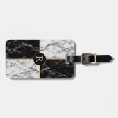 Monogram uw letter Bagage Label Marmer Ontwerp (Voorkant horizontaal)
