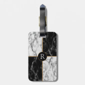 Monogram uw letter Bagage Label Marmer Ontwerp (Achterkant verticaal)