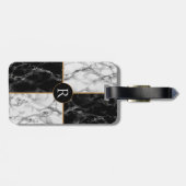 Monogram uw letter Bagage Label Marmer Ontwerp (Achterkant horizontaal)