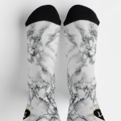 Monogram Uw Letter Witte Marmer Sokken (Top)