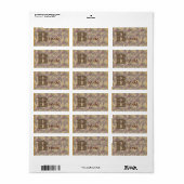 Monogram Uw Naam Initiaal B Elegant Bloem Label (Full Sheet)