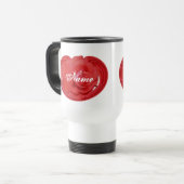 Monogram Uw Naam Roos Bloemige Gepersonaliseerd Reisbeker (Voorkant links)