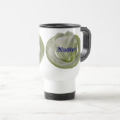 Monogram Uw Naam Tulp Bloemige Gepersonaliseerd Reisbeker (Voorkant rechts)