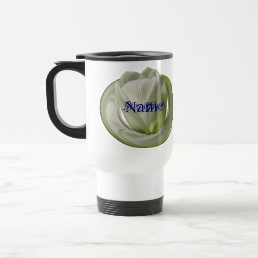 Monogram Uw Naam Tulp Bloemige Gepersonaliseerd Reisbeker (Links)