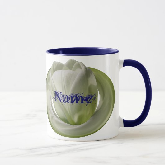 Monogram Uw Naam Tulp Bloemstuk Persoonlijk Mok (Rechts)