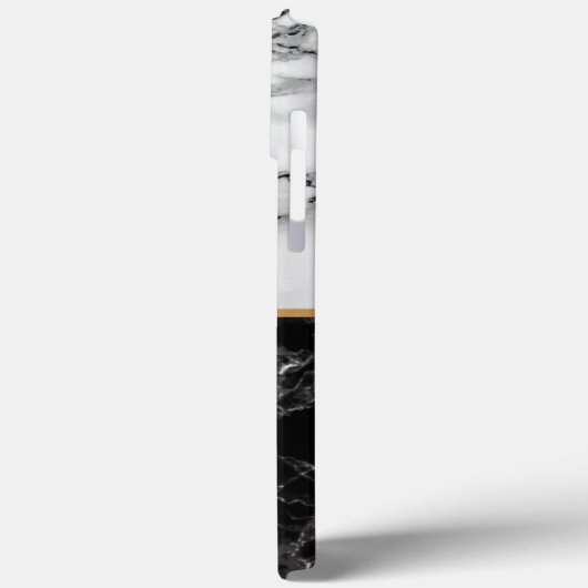 Monogram uw zwarte witte marmer Case-Mate iPhone case (Achterkant / Links)