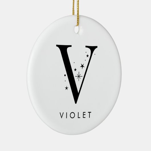 Monogram V Celestial Name Keramisch Ornament (Rechts)