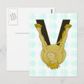 Monogram V Cute Horse Personalized Briefkaart (Voorkant / Achterkant)