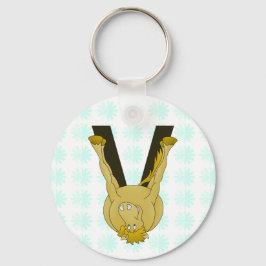 Monogram V Cute Horse Personalized Sleutelhanger