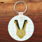 Monogram V Cute Horse Personalized Sleutelhanger (Voorkant)