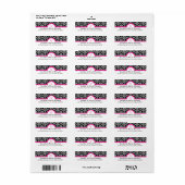 Monogram V Damask White Adresetiketten Etiket (Full Sheet)