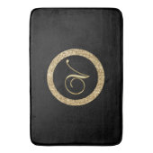 Monogram V, elegant gouden schrift Badmat (Voorkant Verticaal)