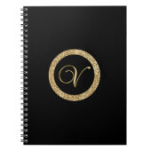 Monogram V, elegant gouden schrift Notitieboek (Voorkant)