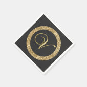 Monogram V, elegant gouden schrift Servet (Hoek)