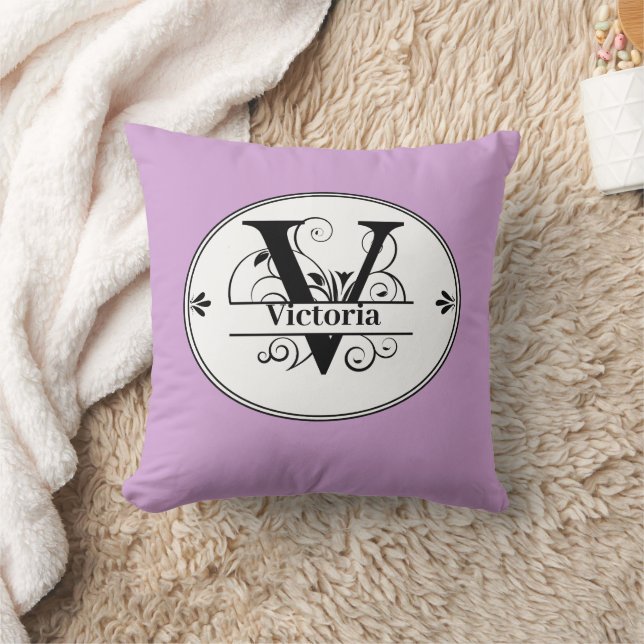 Monogram V en naam Violet Kussen (Deken)