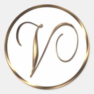 Monogram V Faux Bronze Ronde Sticker