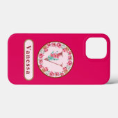 Monogram V Floral Aangepast Case-Mate iPhone Case (Achterkant (horizontaal))