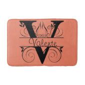 Monogram V Initiaal Bath, Keukenmat Kies Kleur Badmat (Voorkant)