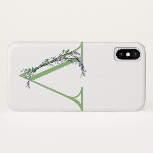 Monogram V lavender Eucalyptus Case-Mate iPhone Case (Achterkant (horizontaal))